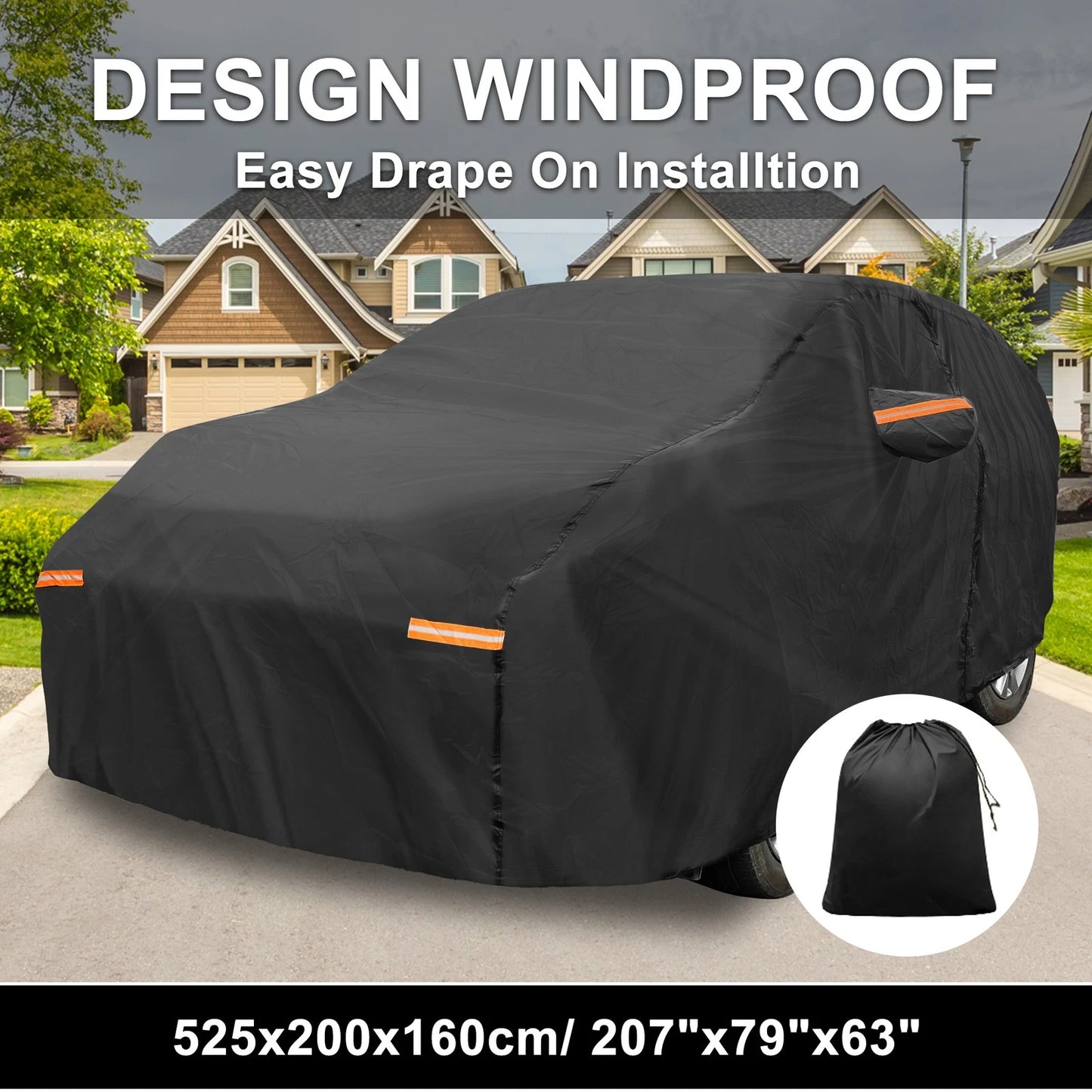 Waterproof Car Cover with Driver Door Zipper for Toyota Sienna