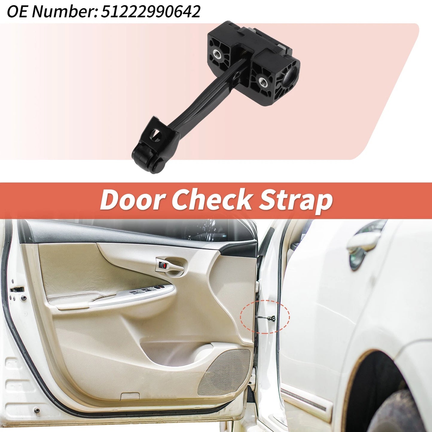 Rear Door Check Strap for BMW E84 (2009–2015) No.51222990642