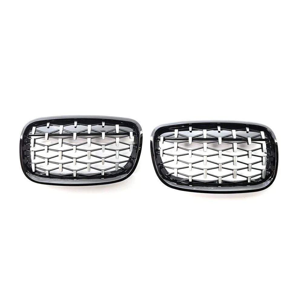 Black & Chrome Front Bumper Kidney Grille for BMW X5 E70, X6 E71 (2007-2013)