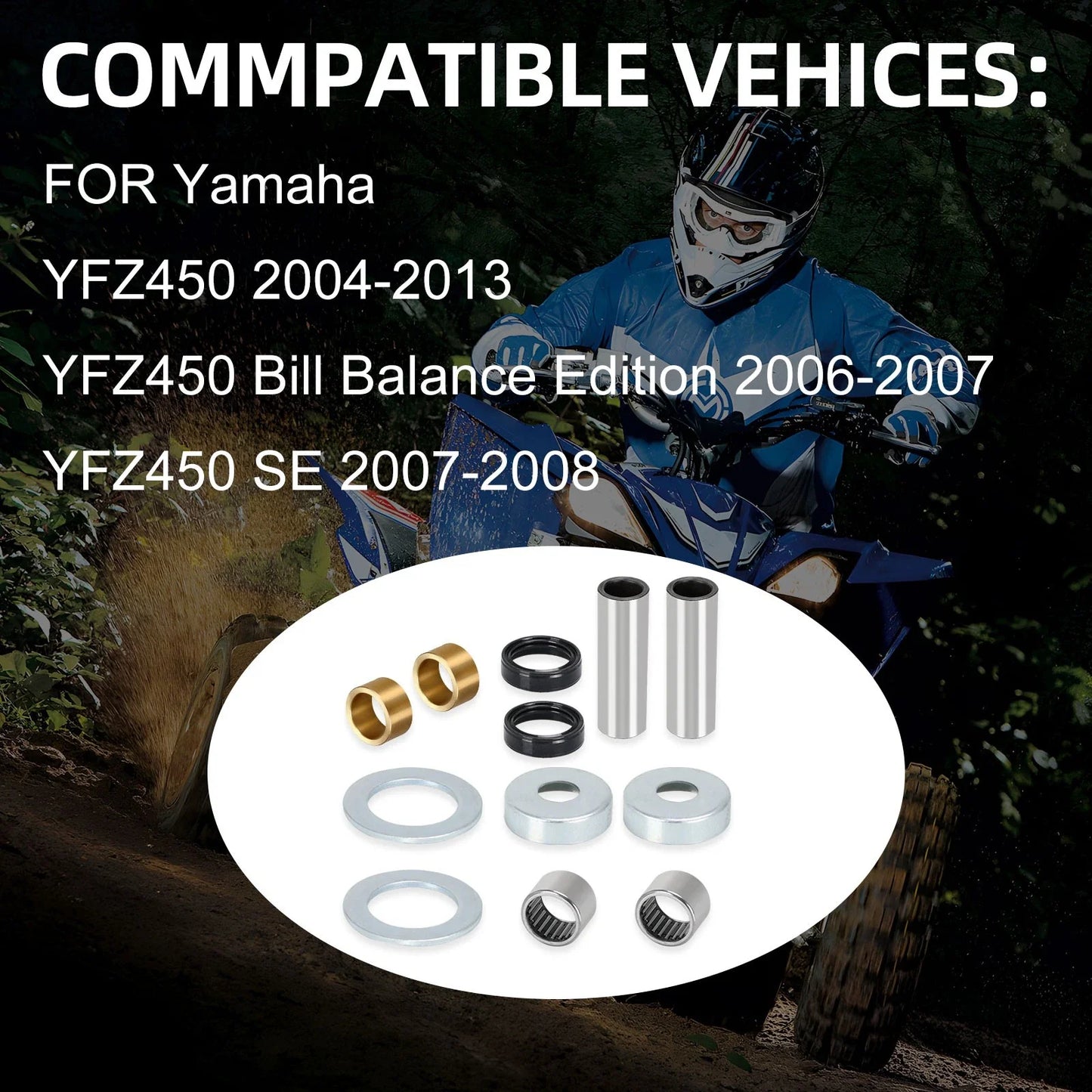 Swing Arm Bearing Seal Rebuild Kit for Yamaha YFZ450 (2004–2013)