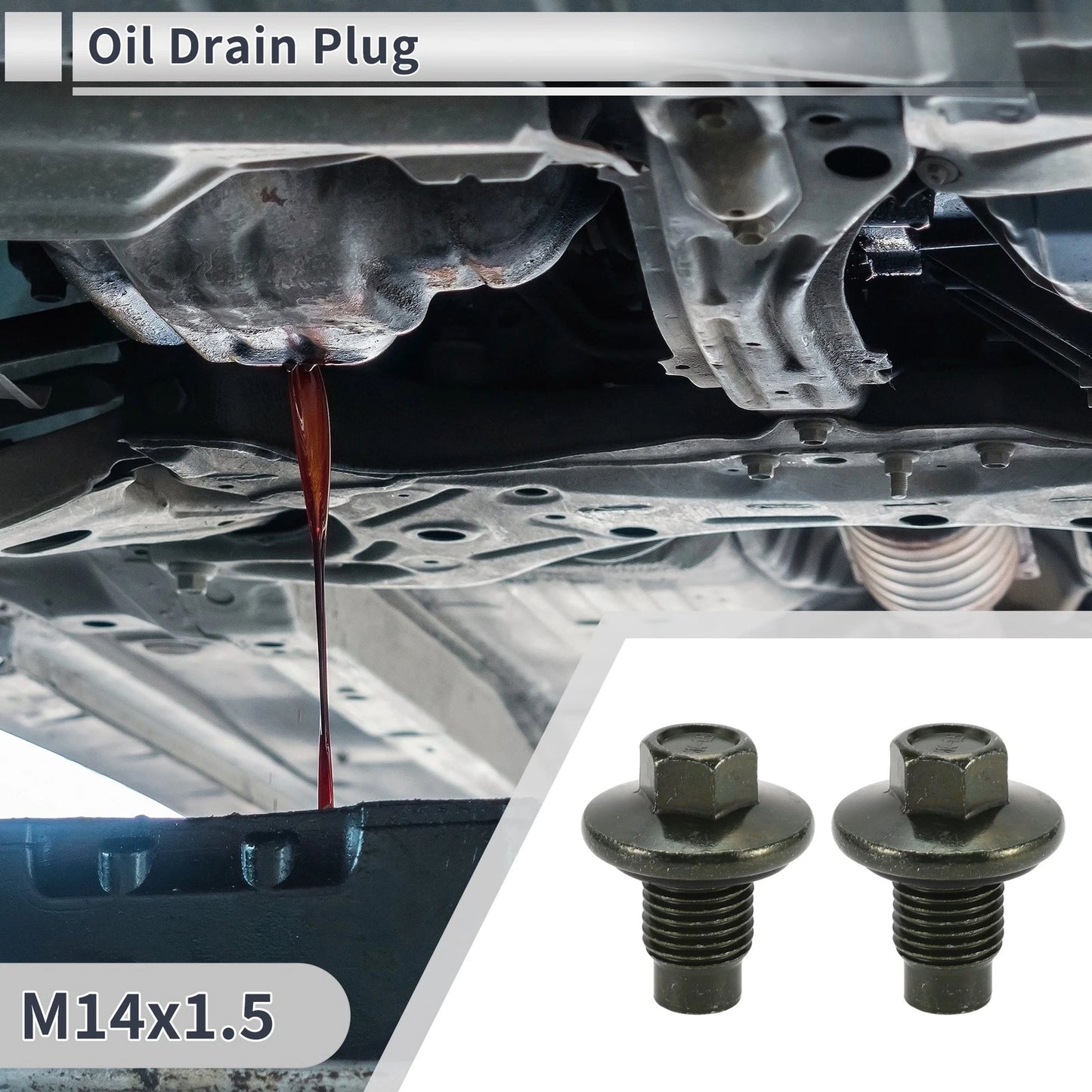 Set of 1 M14x1.5 Engine Oil Drain Plug with O Ring for Car Motorcycle
