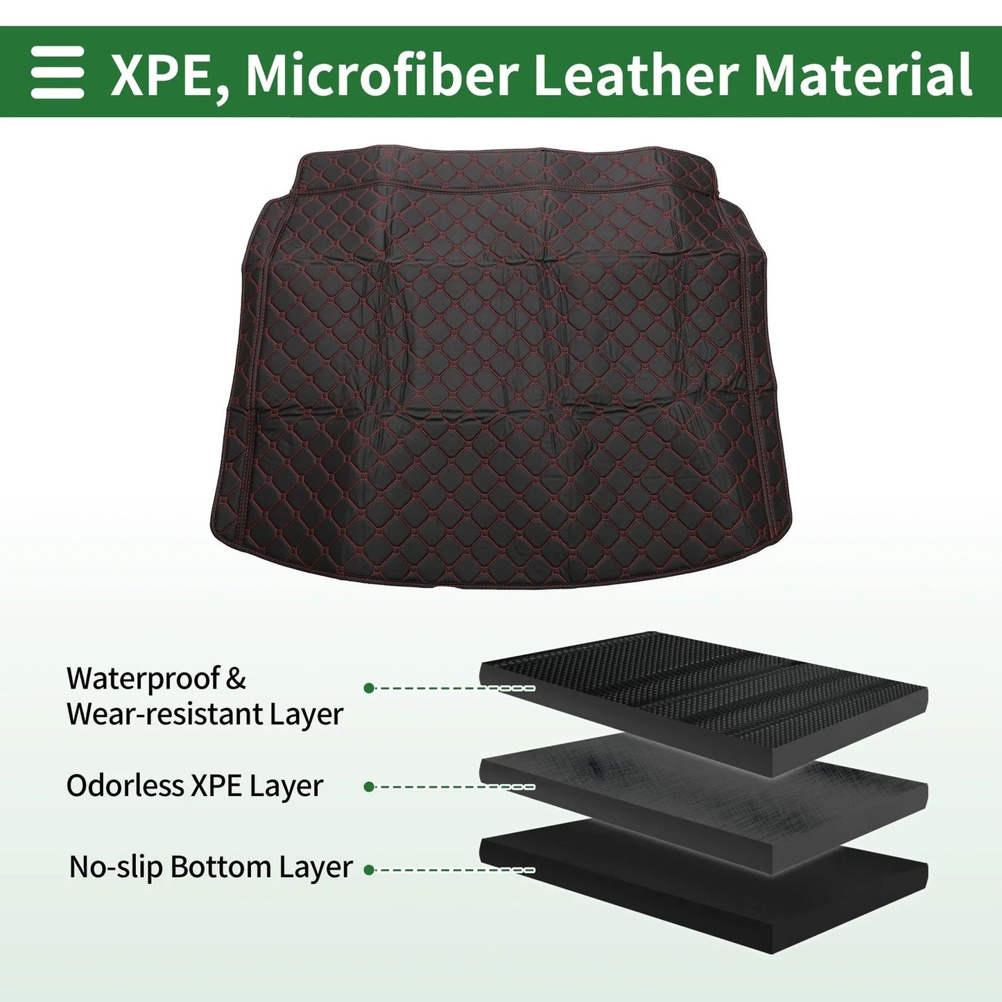 Heightened Edge Cargo Liner Rear Trunk Mat for Honda CRV (2023-2024) Black XPE