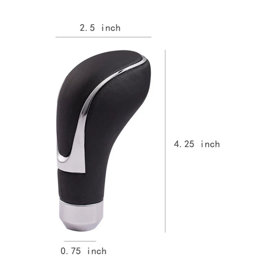 Black Leather Gear Shift Knob Shifter Lever Grip for Car (8mm, 10mm, 12mm)
