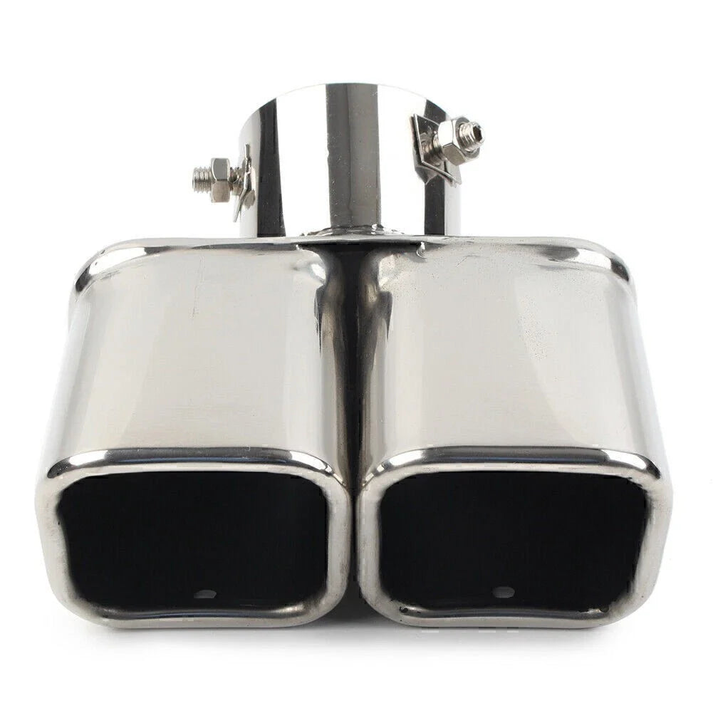 Dual Exhaust Pipe Tail Muffler Tip for Car (Curved) - Auto Replacement