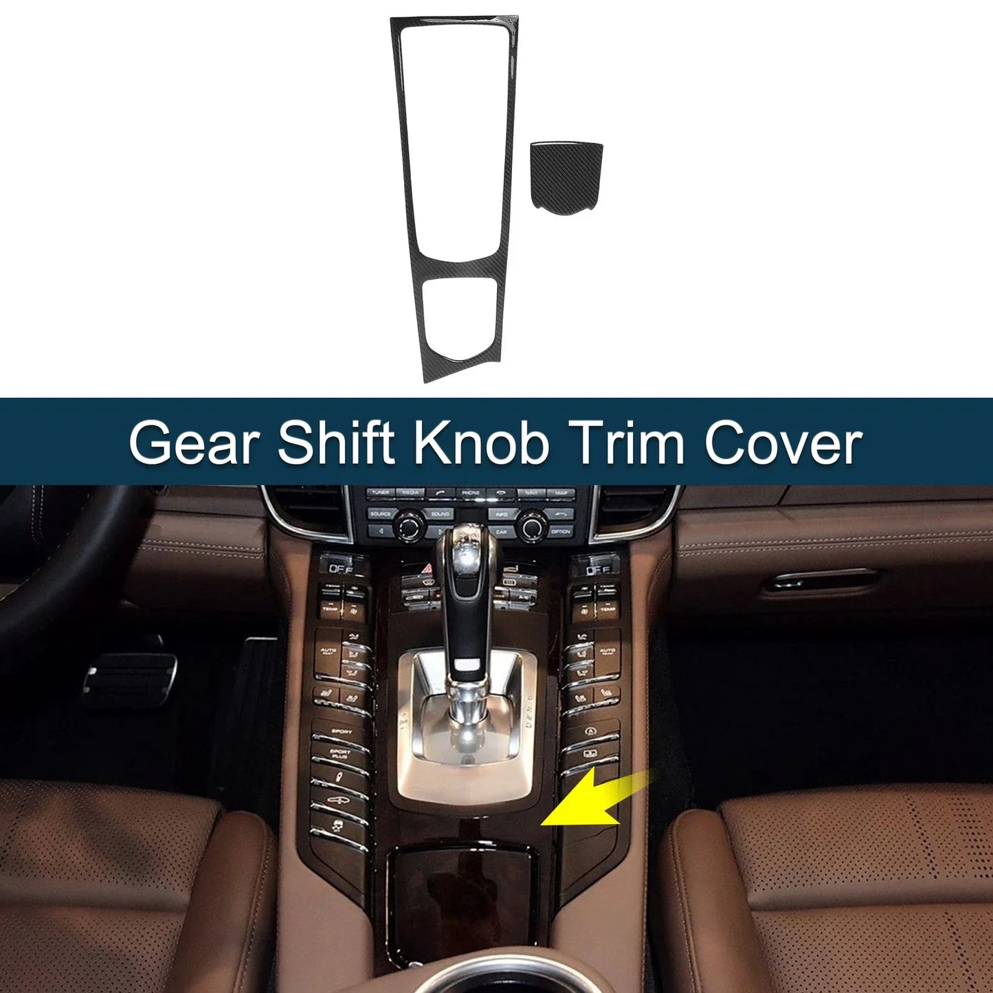 ABS Gear Shift Knob Cover Decal for Porsche Panamera (2010-2016) - Black Set
