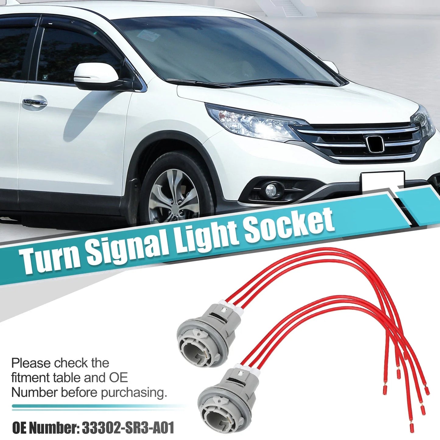 Turn Signal Light Socket Connector for Honda (33302-SR3-A01)