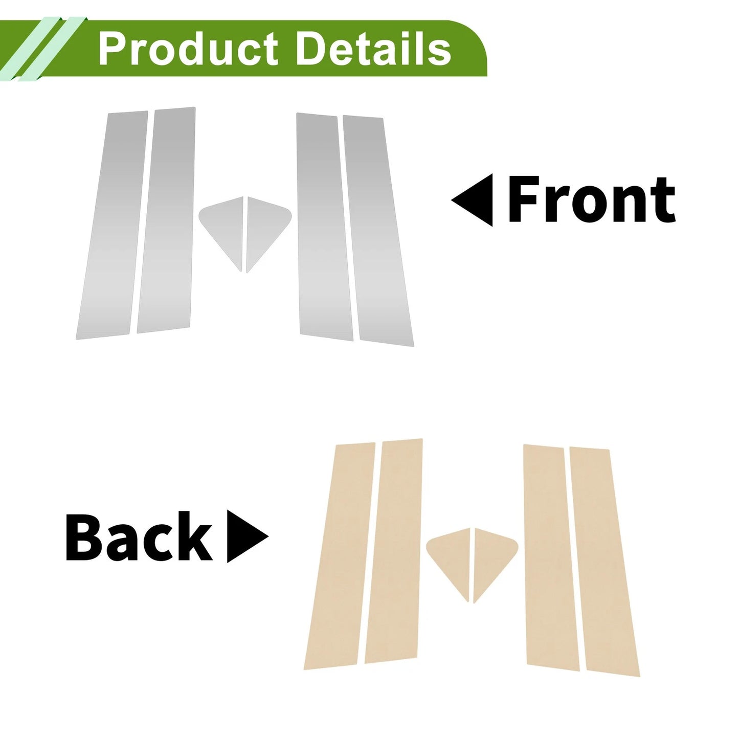 Set of 6 Pillar Window Trim for Chevy Trailblazer (2021–2024) Silver Tone