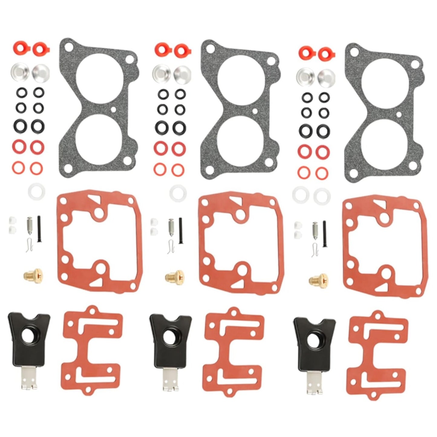 Set of 3 Carburetor Rebuild Kits for Johnson Evinrude 140-200 HP