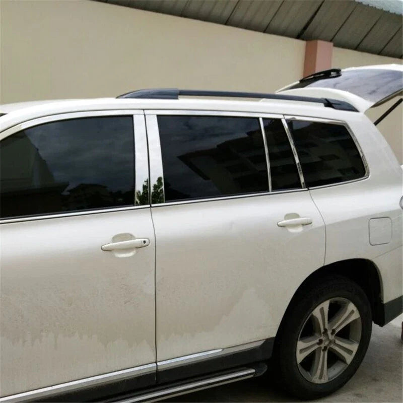 8X Stainless Steel Chrome Door Pillar Post Cover for Toyota Highlander (2008–2013)