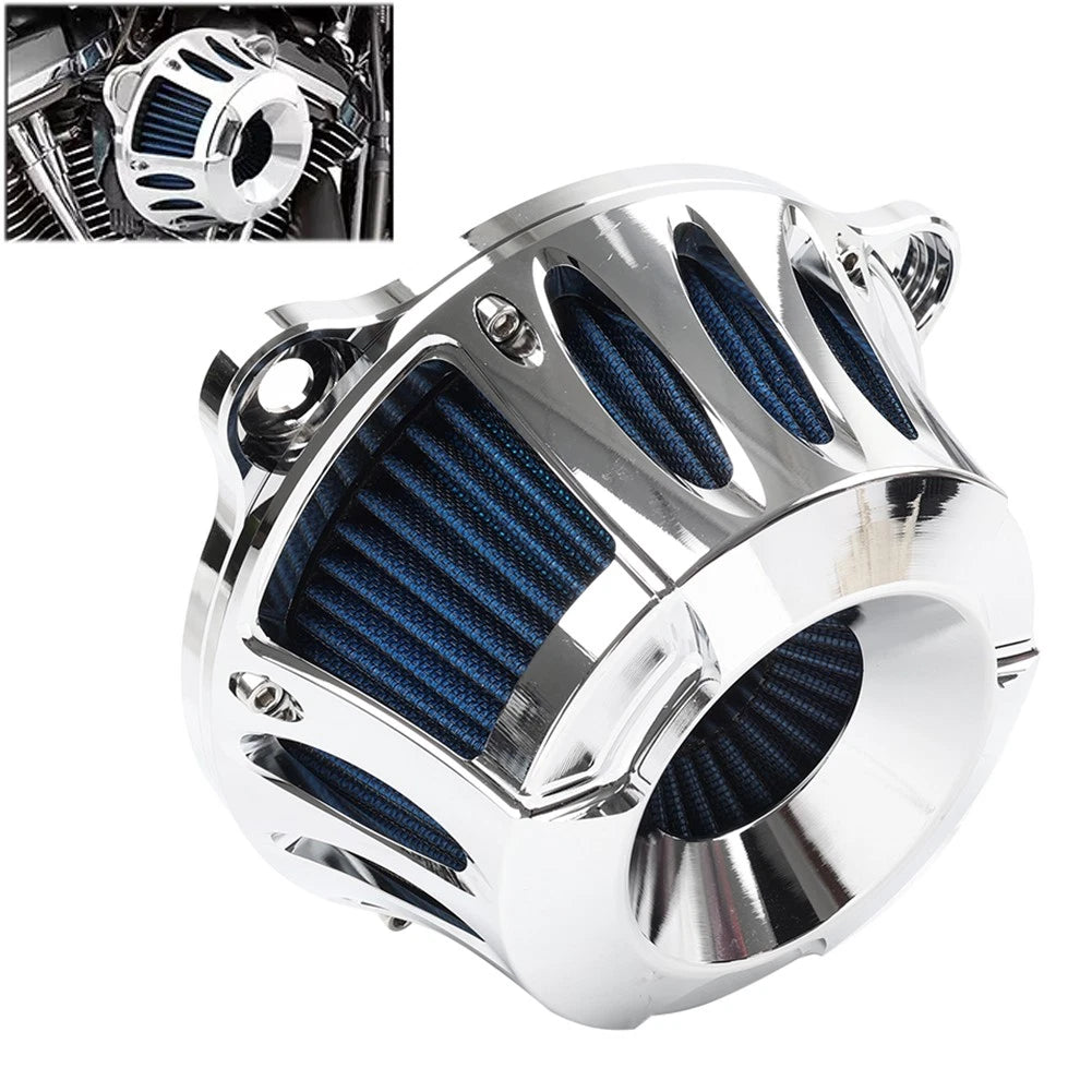 Chrome Air Cleaner Intake Filter Kit for Harley Touring Road Glide Softail Dyna (2000–2023)