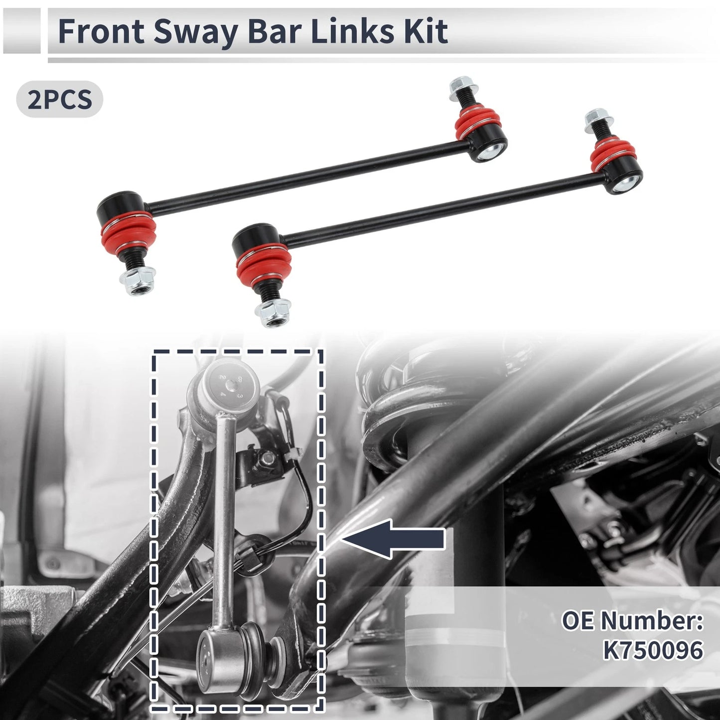 Set of 2 Front Stabilizer Bar Links for Nissan Sentra (2007–2012) No.K750096