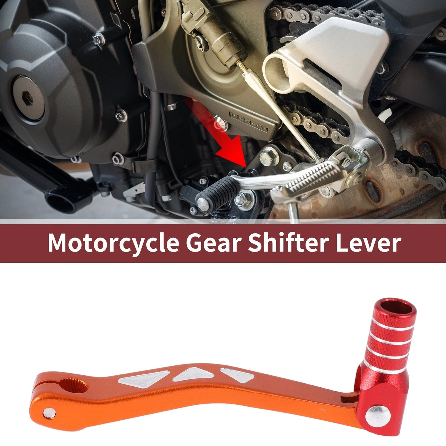 Folding Gear Shifter Levers for Yamaha TTR 50cc (2003–2023) - Orange/Red