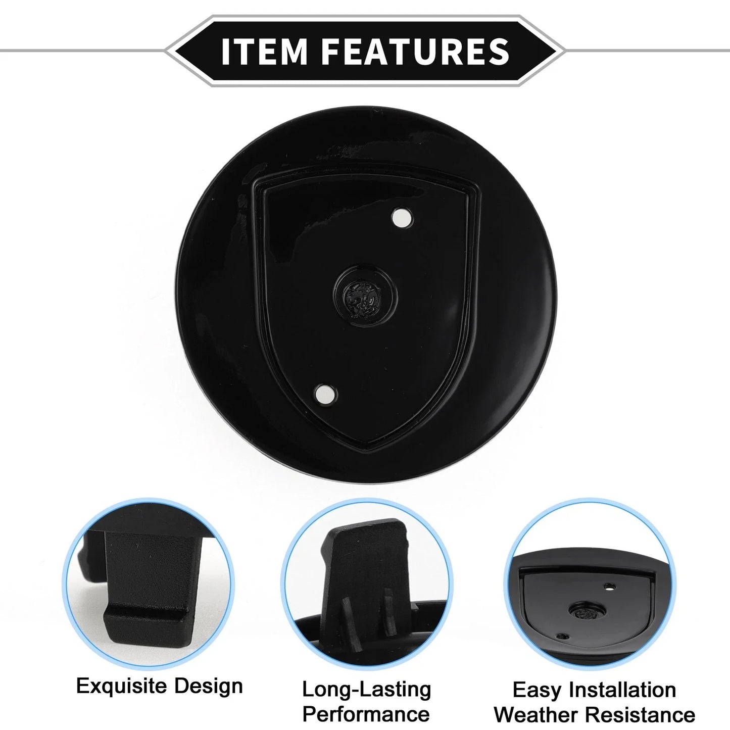 Car Wheel Hub Center Cap 76mm for Porsche 911 (1965-2021) - Gloss Black