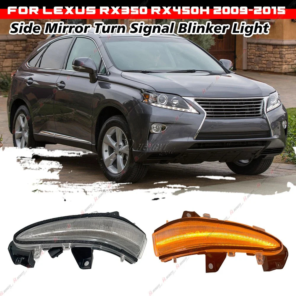 2x Sequential LED Side Mirror Turn Signal for Lexus RX450H RX350 (2009–2015)