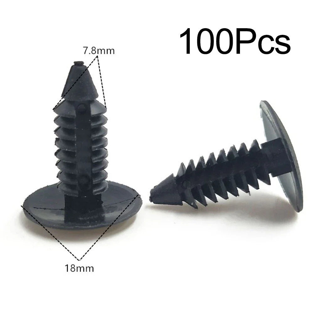 100pcs 7.8mm Plastic Car Interior Rivets Fastener Retainer Clips