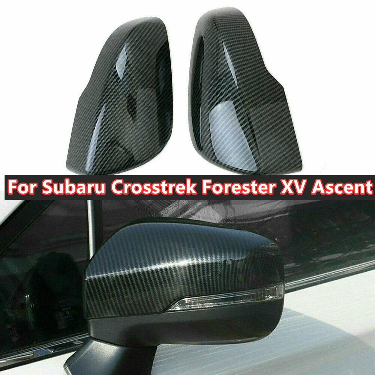 Carbon Fiber Side Rearview Mirror Cap Cover for Subaru Crosstrek Forester XV