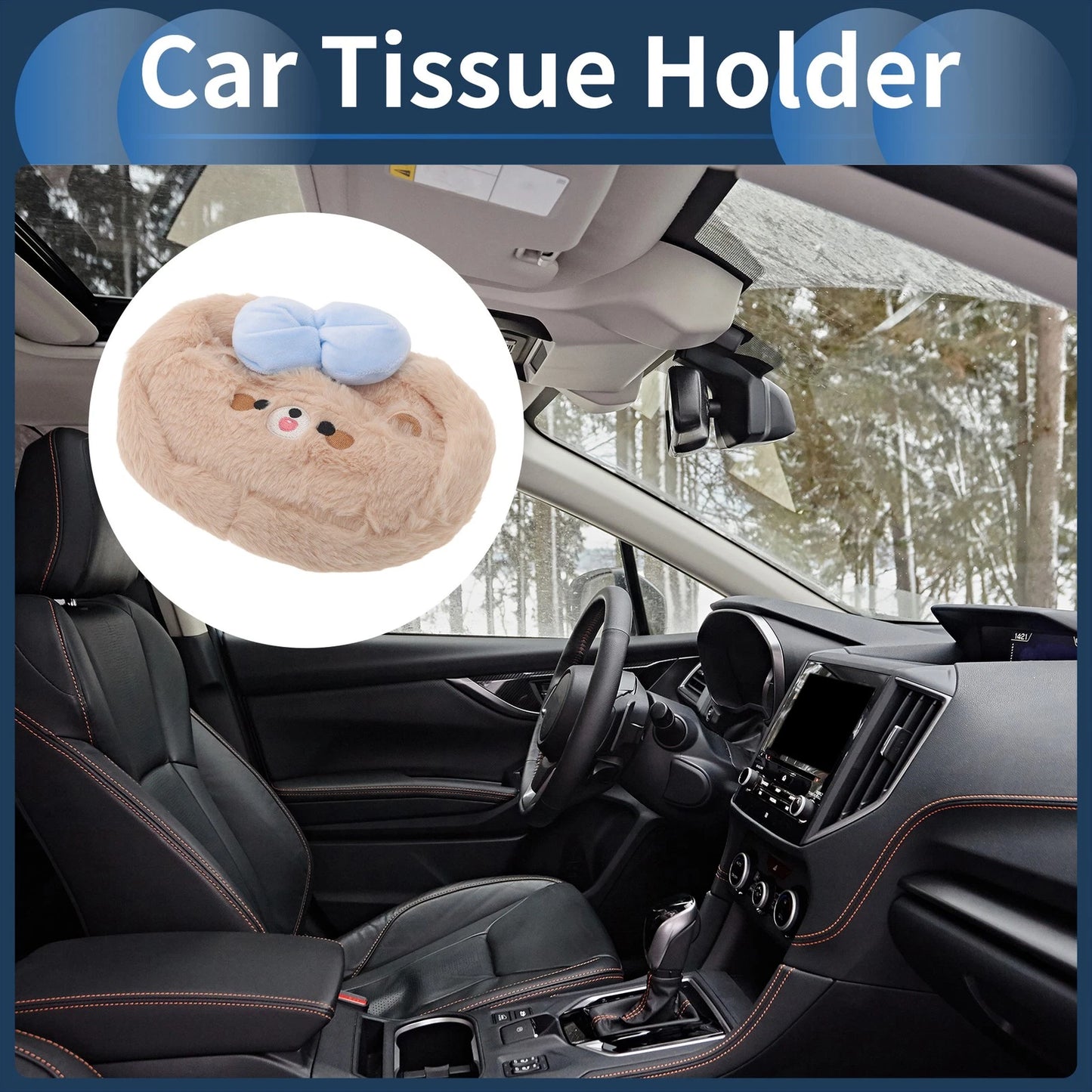 Tissue Holder for Car - Little Bear Plush (7.87"x5.91"x3.15")
