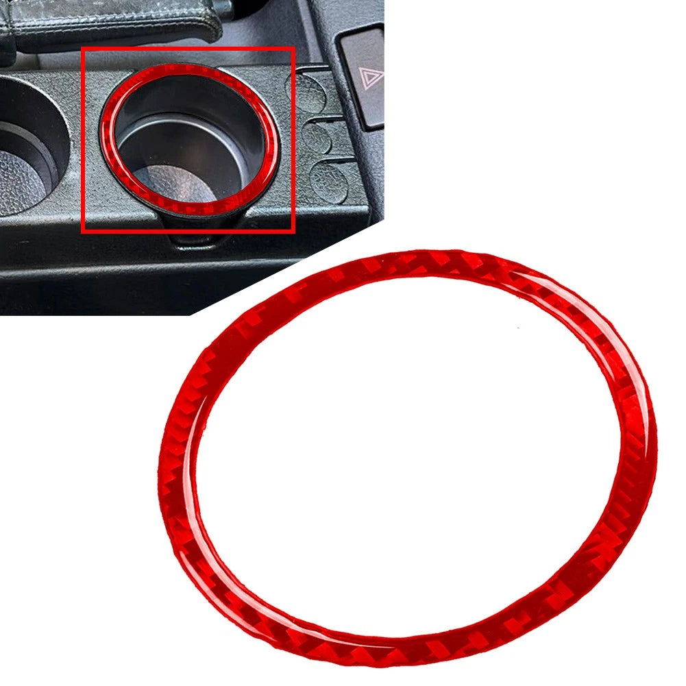 Carbon Fiber Water Cup Holder Ring Cover Trim for BMW 3 Series E36 (1994–1996)