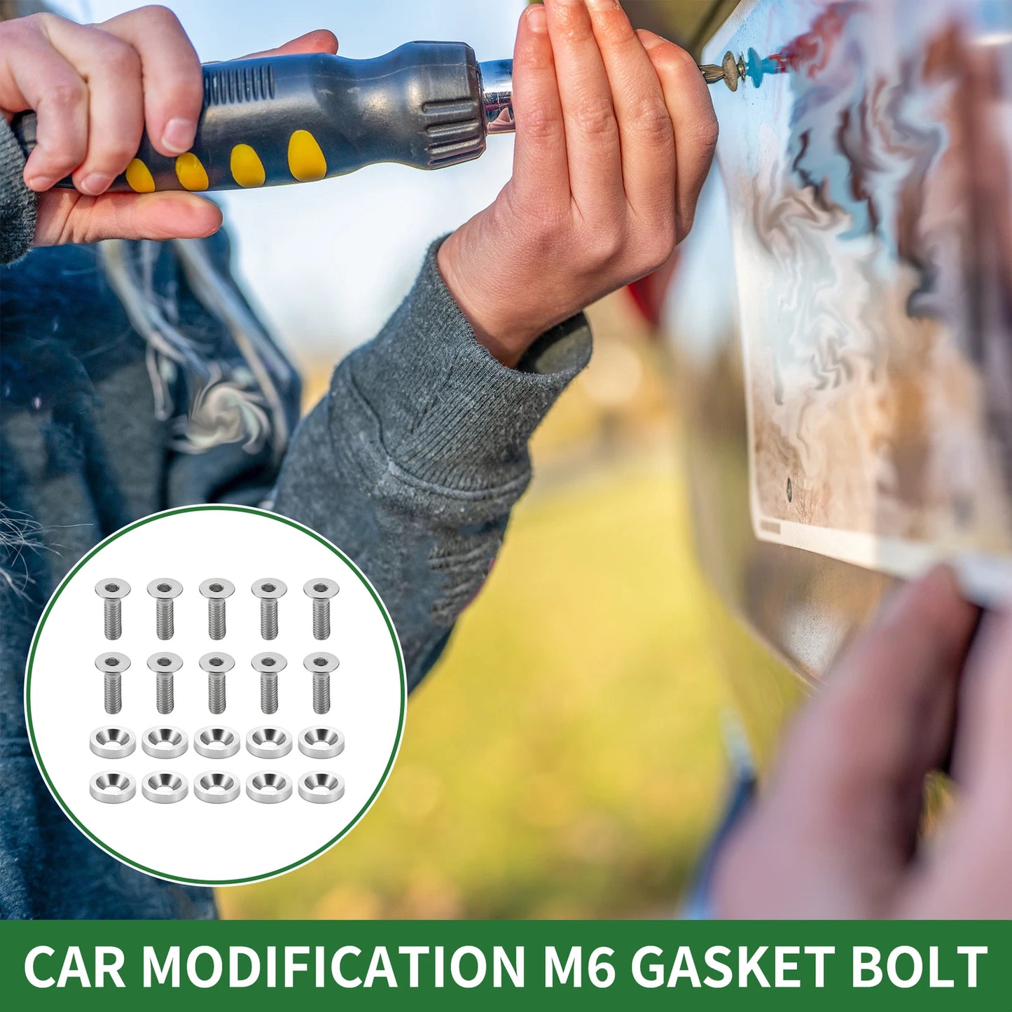 Set of 1 M6x1.0 Gasket Bolt for Universal Applications (Aluminium Alloy)
