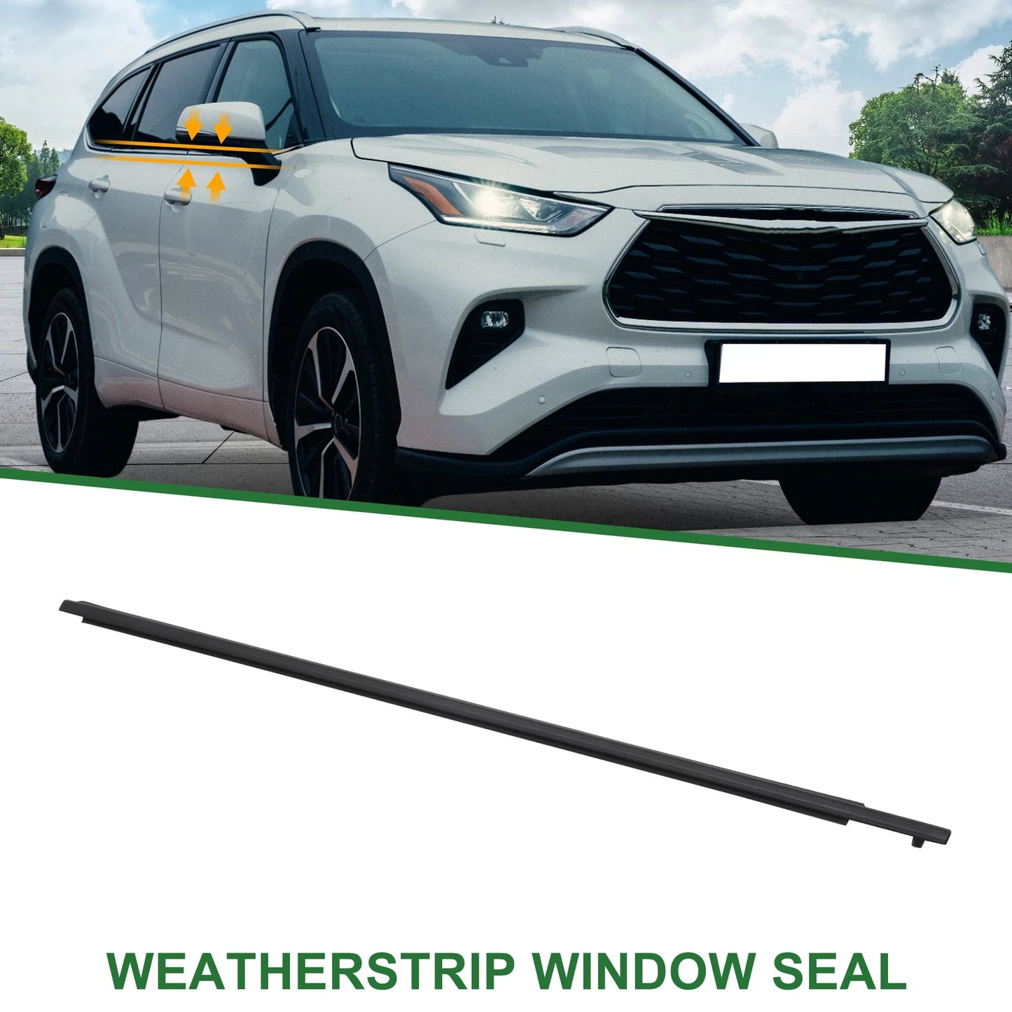 1pc Front Left Weatherstrip Window Seal No.757200E030 for Toyota Highlander