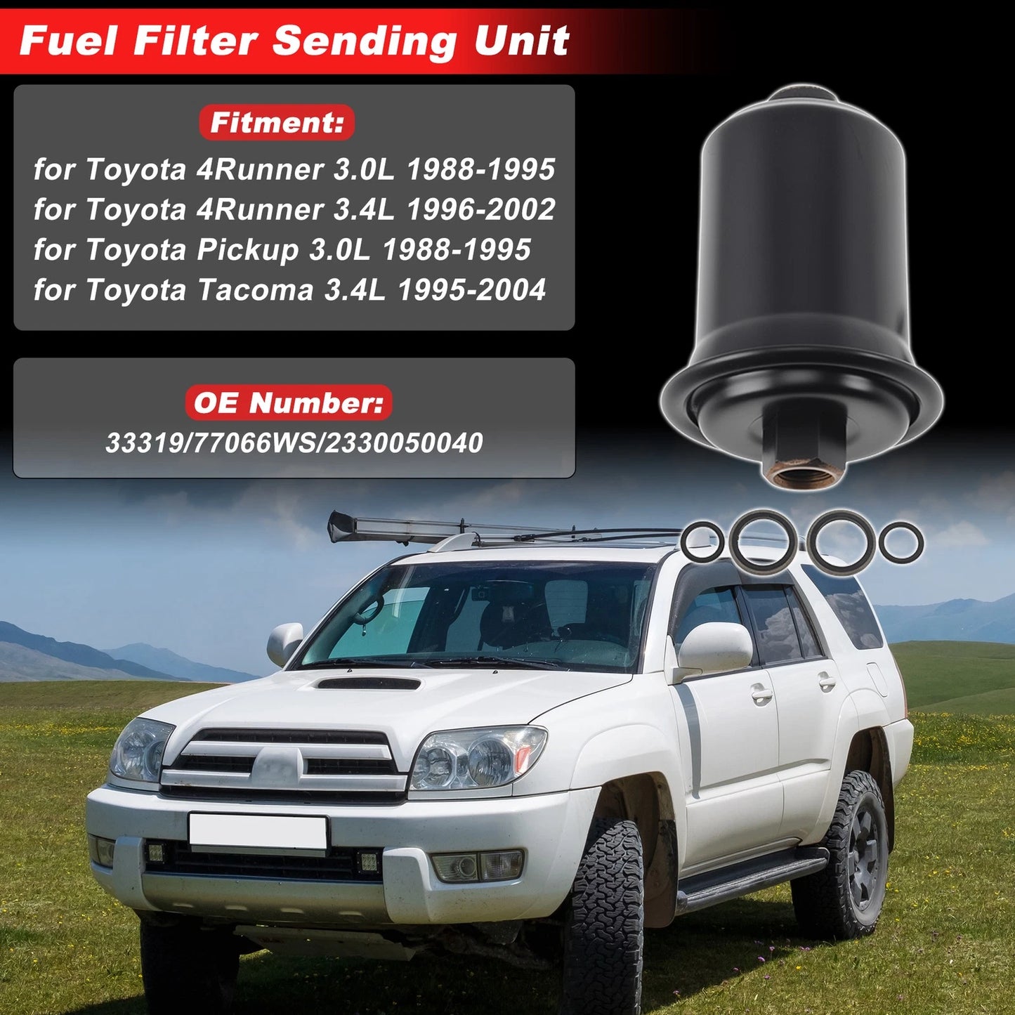 Fuel Filter Assembly for Toyota 4Runner 3.0L (1988–1995) No. 33319/77066WS