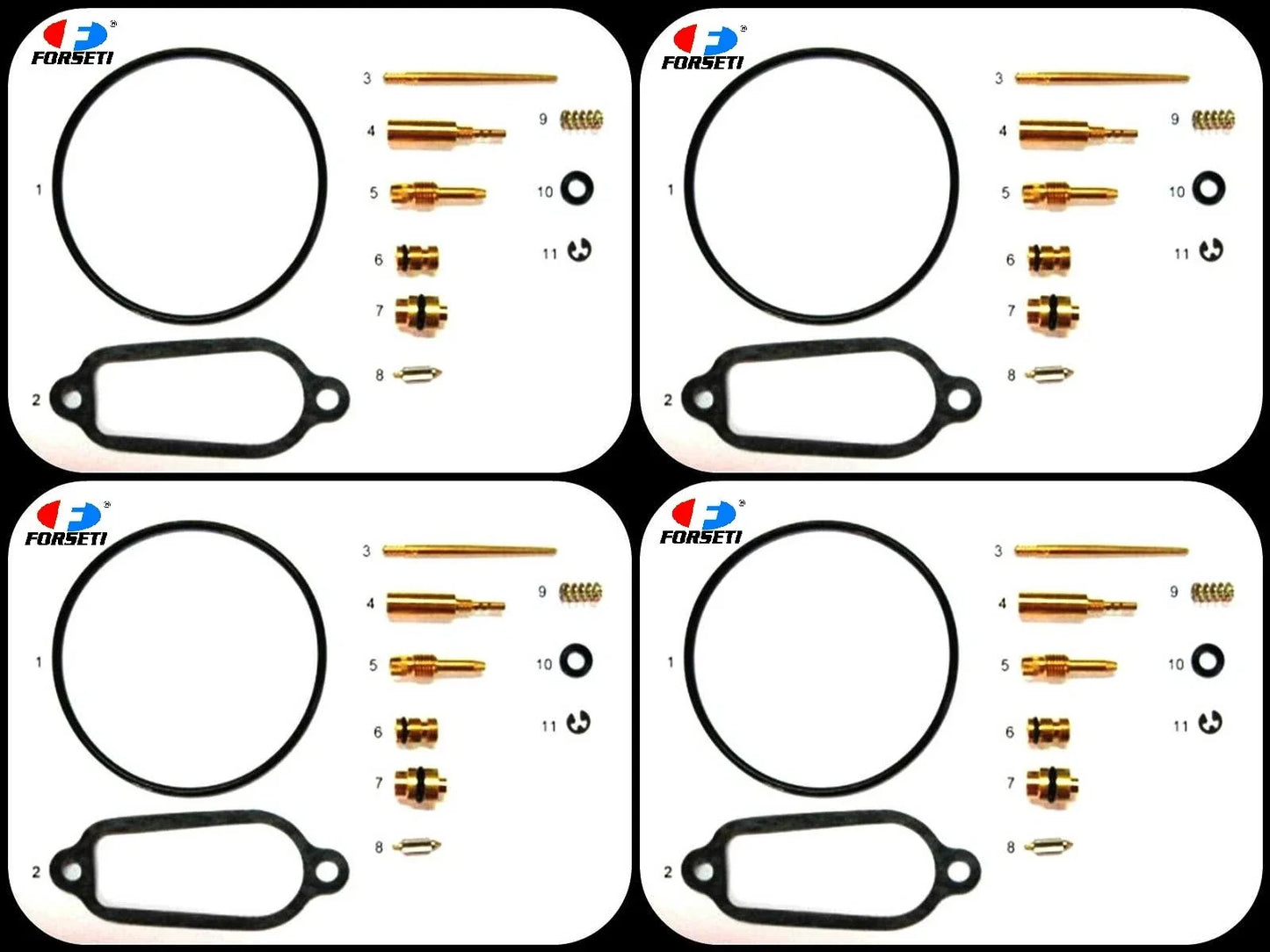 4 x Carburetor Repair Kit for Honda CB400F (1975-1977)