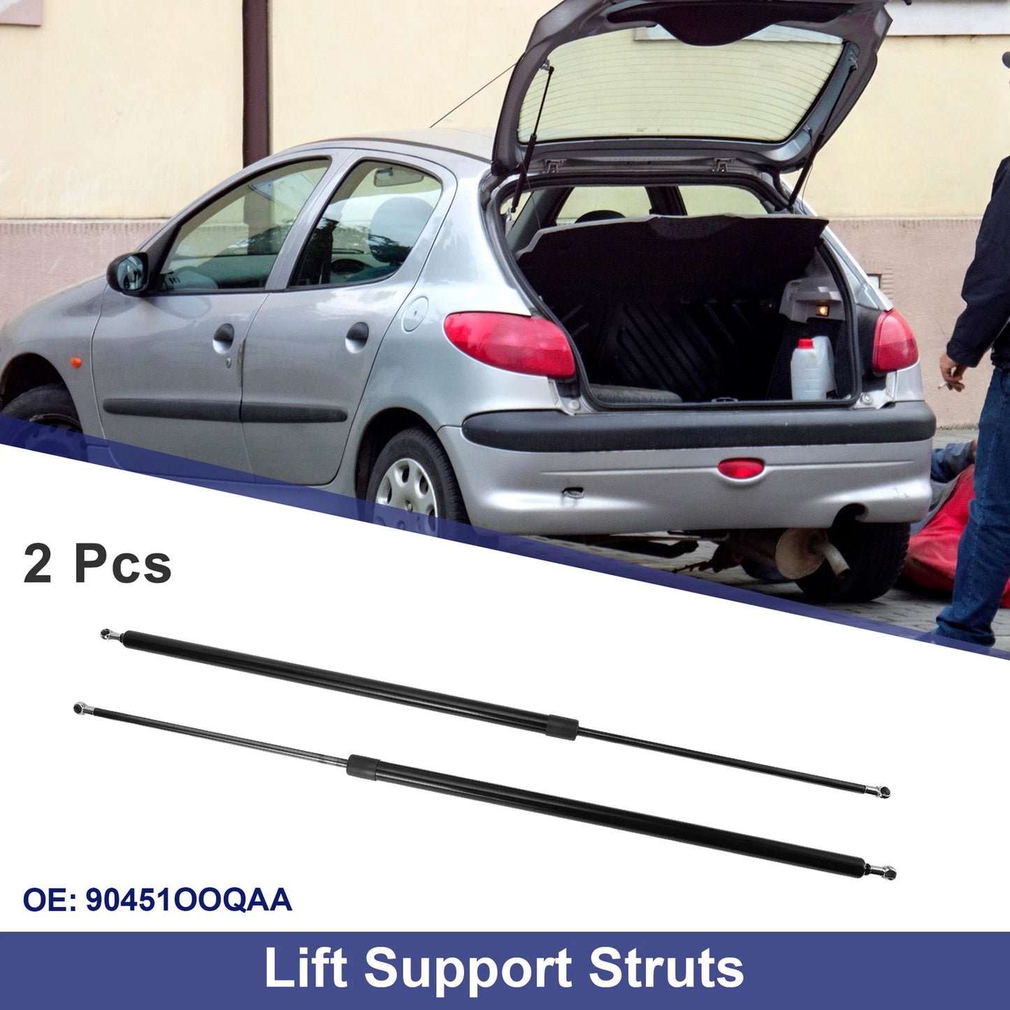 2X Rear Hatch Lift Support Struts No. 90451OOQAA for Nissan Primastar Bus (2002)