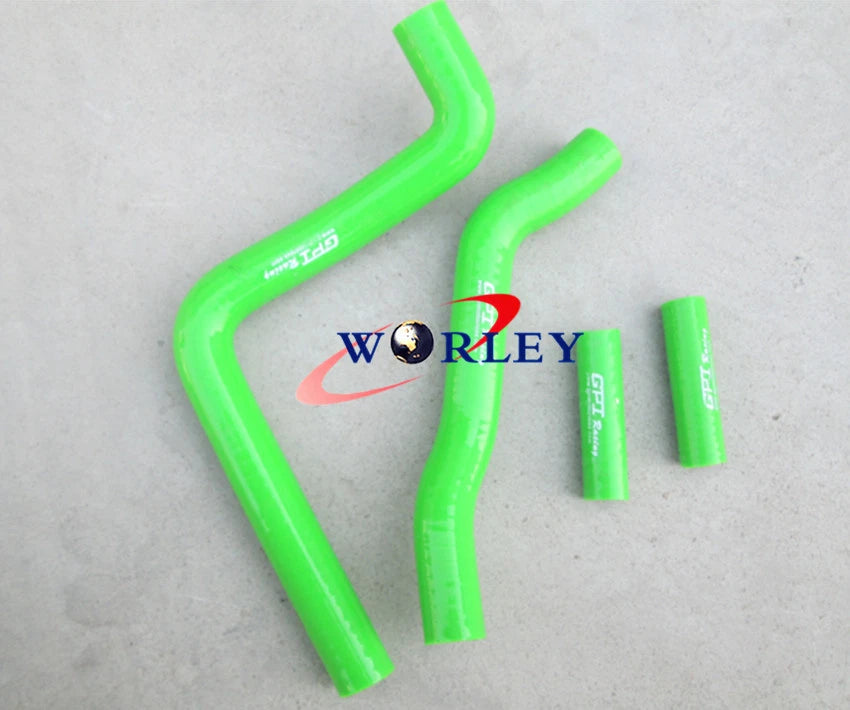 Green Silicone Radiator Hose for Kawasaki KX250 (2005–2008)