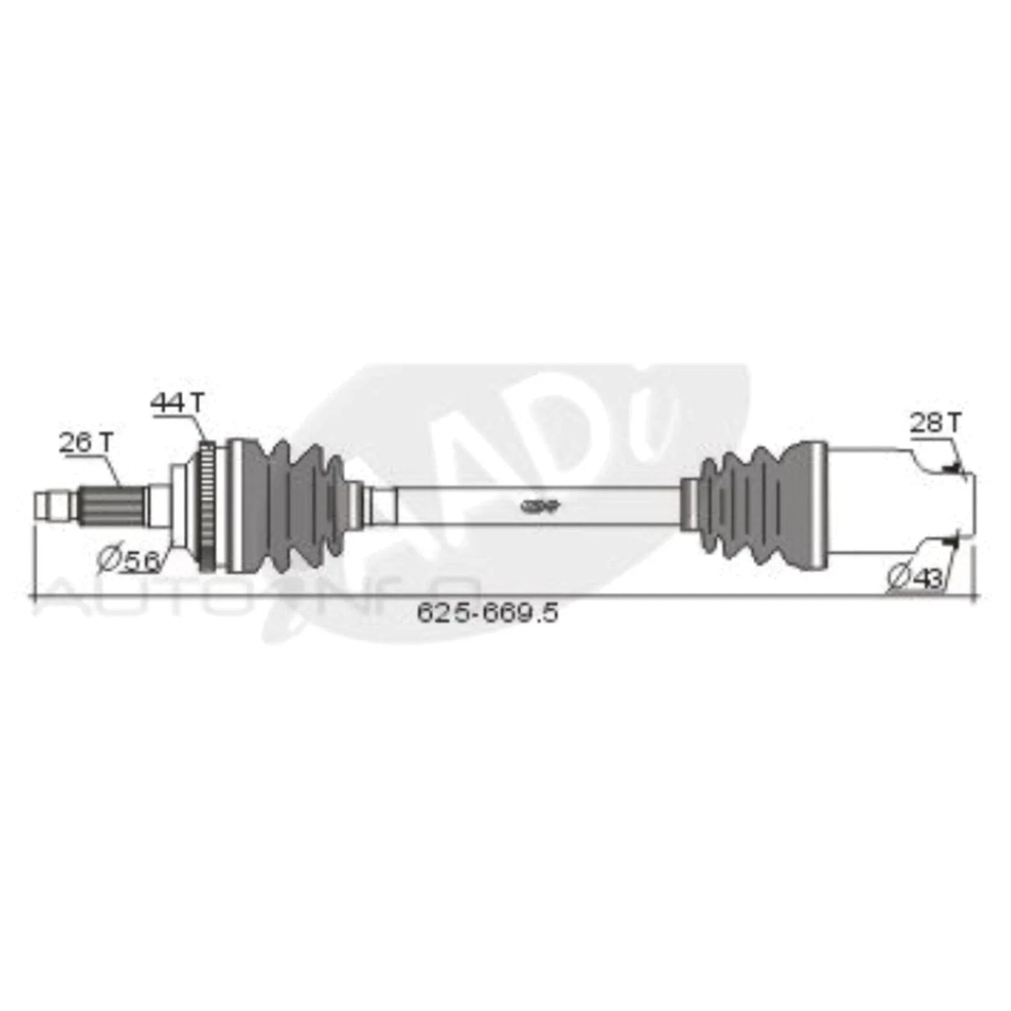 RH CV Shaft for Ford Laser KJ (1994-1998)