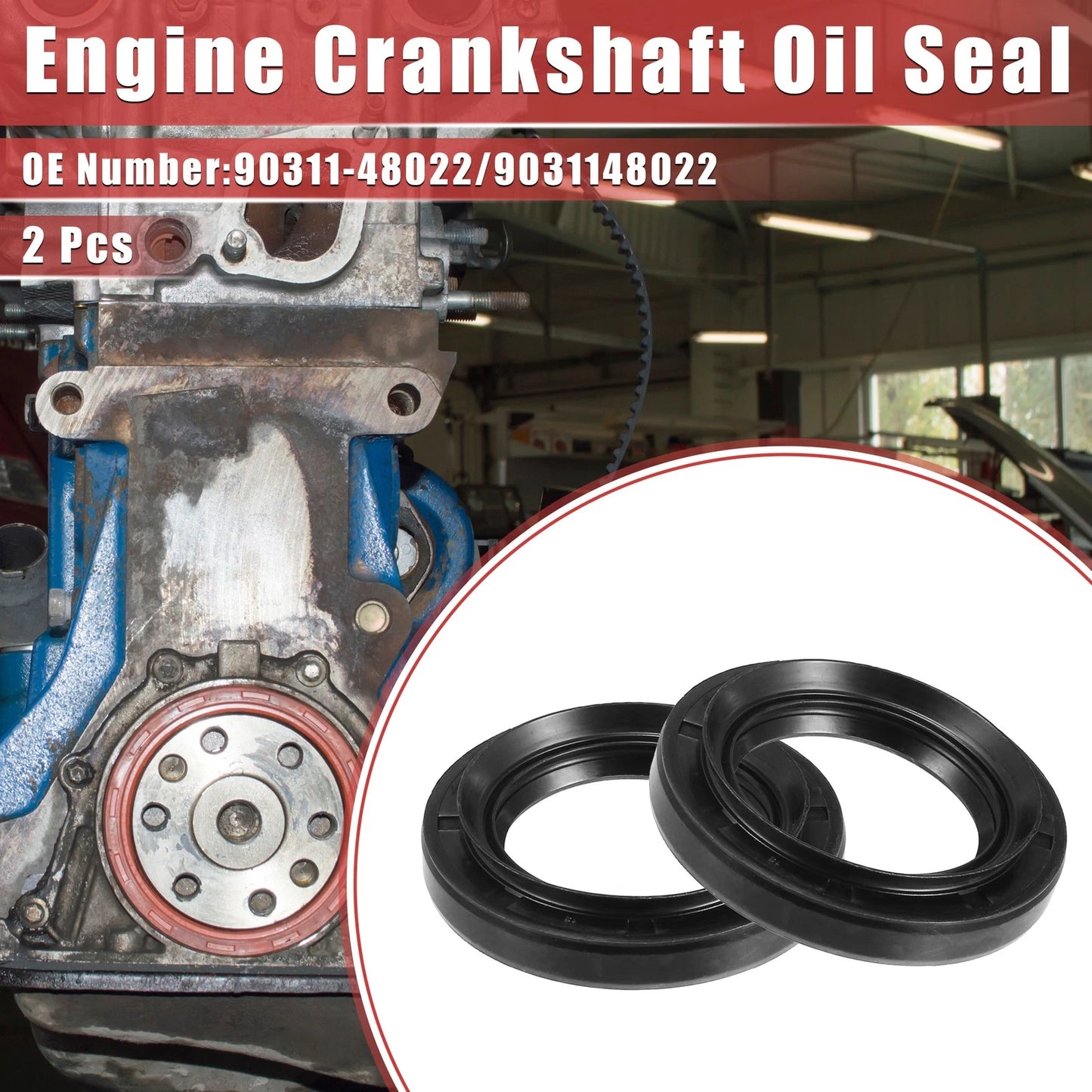 2X Engine Crankshaft Oil Seal for Toyota Land Cruiser (1981–1990) No. 9031148022