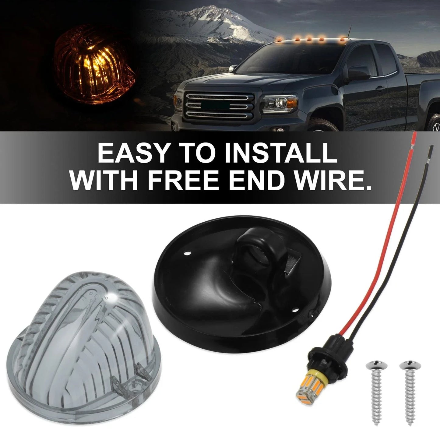 5 x Smoked Black Cab Marker Light Covers for GMC C1500 (1979-1984, 1986)