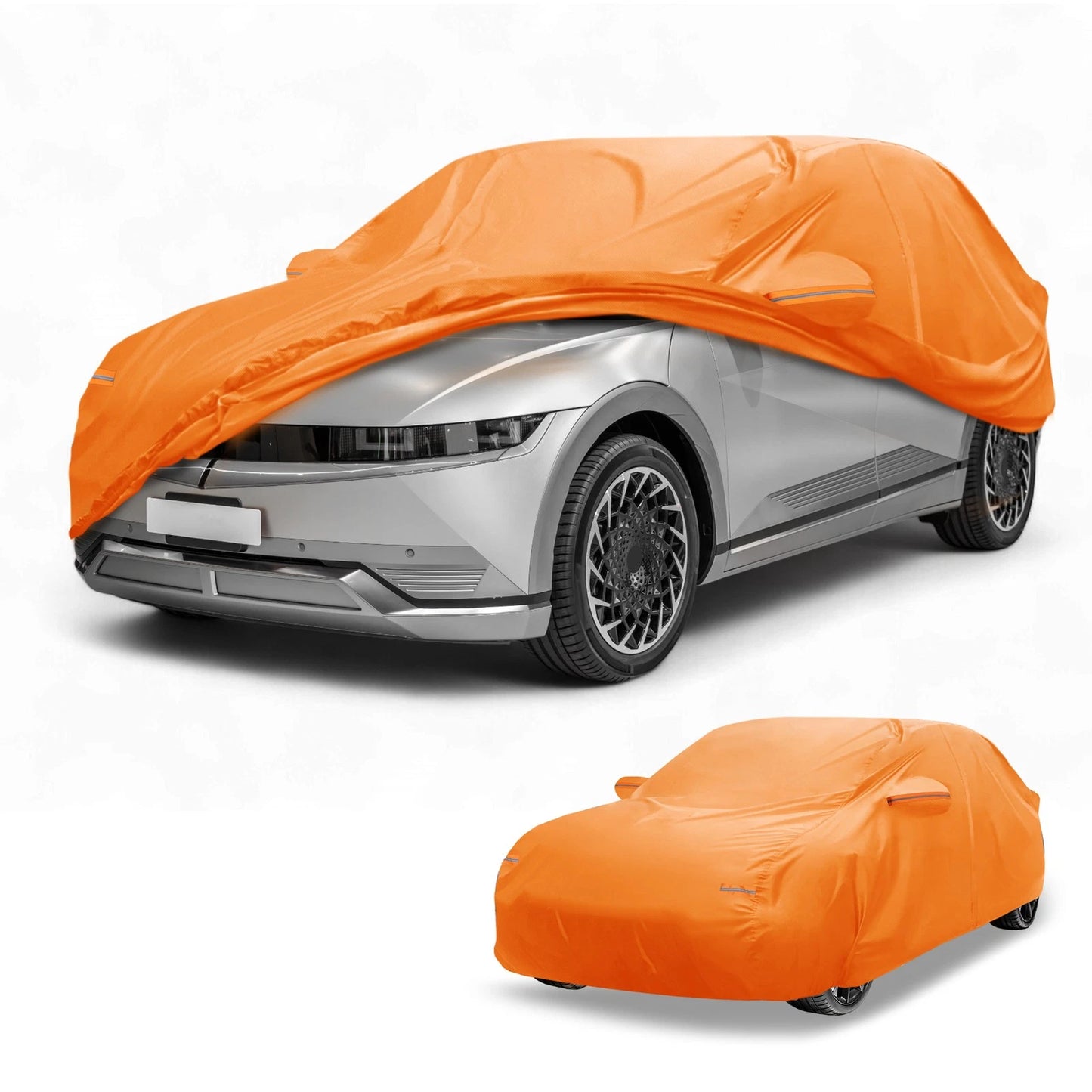 Waterproof Car Cover for Hyundai Ioniq 5 (2021–2023) - Orange Cotton, Zipper