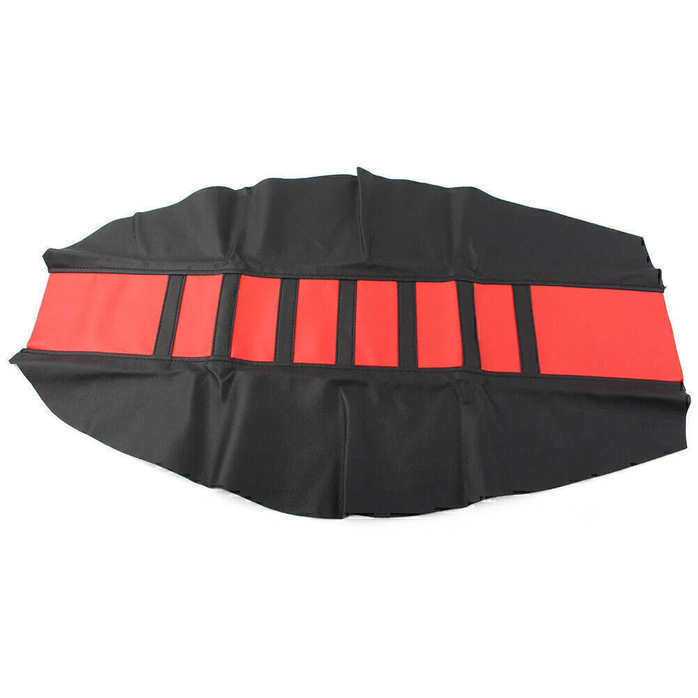 Red Pro Ribbed Rubber Gripper Soft Seat Cover for Honda, Yamaha, Suzuki