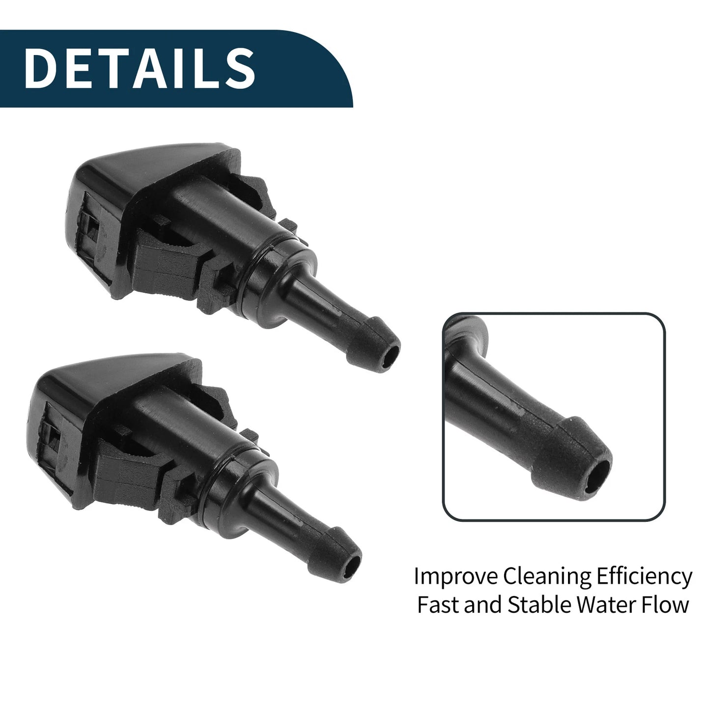 Set of 2 Front Windshield Washer Nozzles No. 5116079AA for Chrysler Aspen (2007–2009)