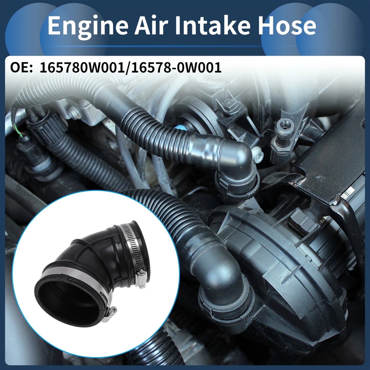 Engine Air Intake Hose for Nissan Pathfinder (1996–2000) No. 16578-0W001 Rubber Clamp