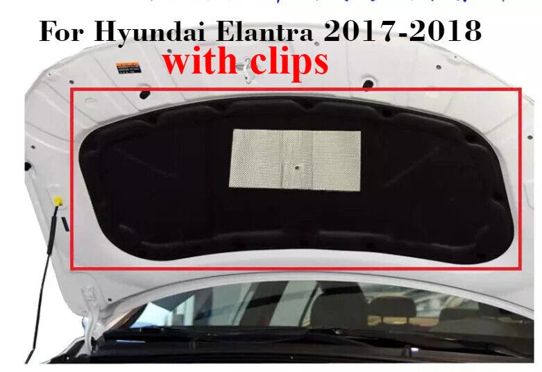1PCS Front Hood Engine Sound Insulation Pad for Hyundai Elantra (2017–2018)