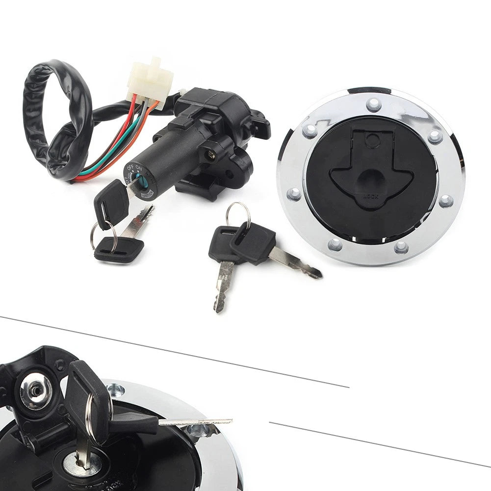 Fuel Gas Cap Ignition Switch Lock Set for Kawasaki Ninja ZX6R (2000–2002) ZX7R ZX9R