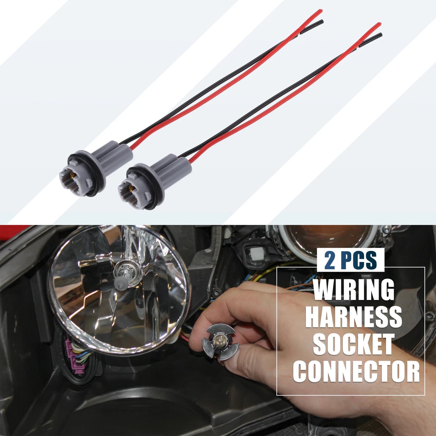 Set of 2 T15 Wire Harness Socket Pigtail Adapter for LED Turn Signal Lights