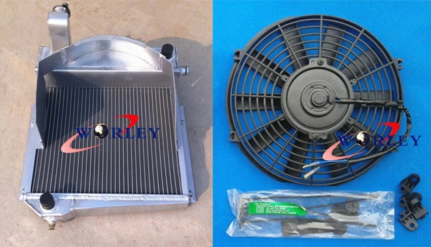 Aluminum Radiator with Fan for Austin Healey Sprite Bugeye MG Midget (1958–1979)