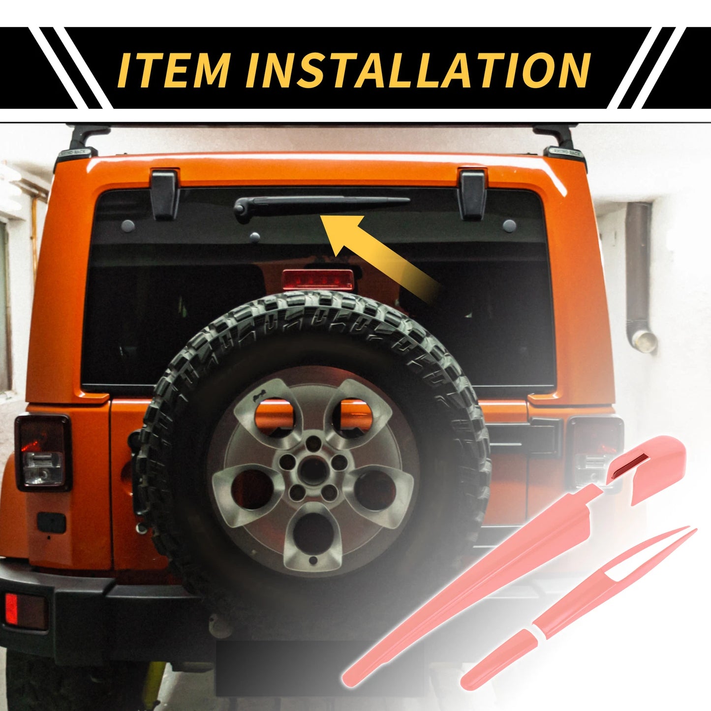 Set of 2 Rear Window Wiper Arm Blades Cover for Jeep Wrangler JL JLU (2018–2024)