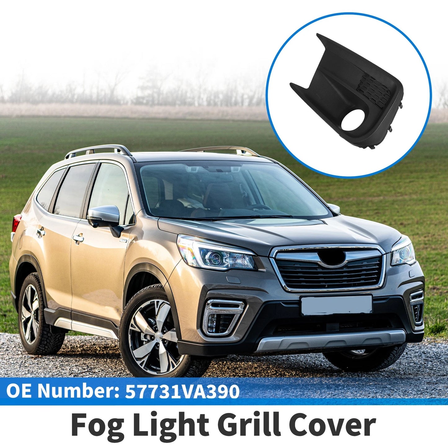 Front Left Fog Light Grill for Subaru WRX (2018–2021) No. 57731VA390, ABS