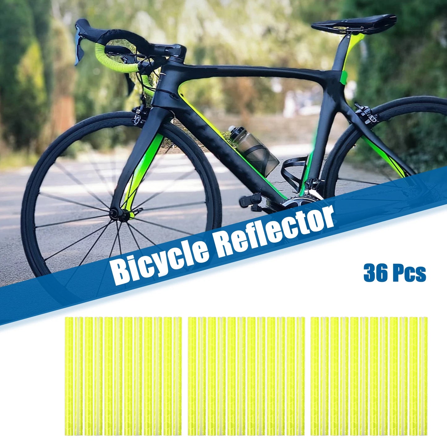 36 Pcs Reflective Bicycle Reflectors for Bike (ABS Yellow)