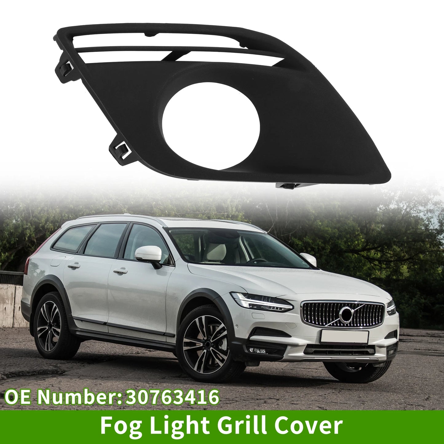 1 Pc Fog Light Grill for Volvo XC60 (2010–2016) No. 30763416 Black