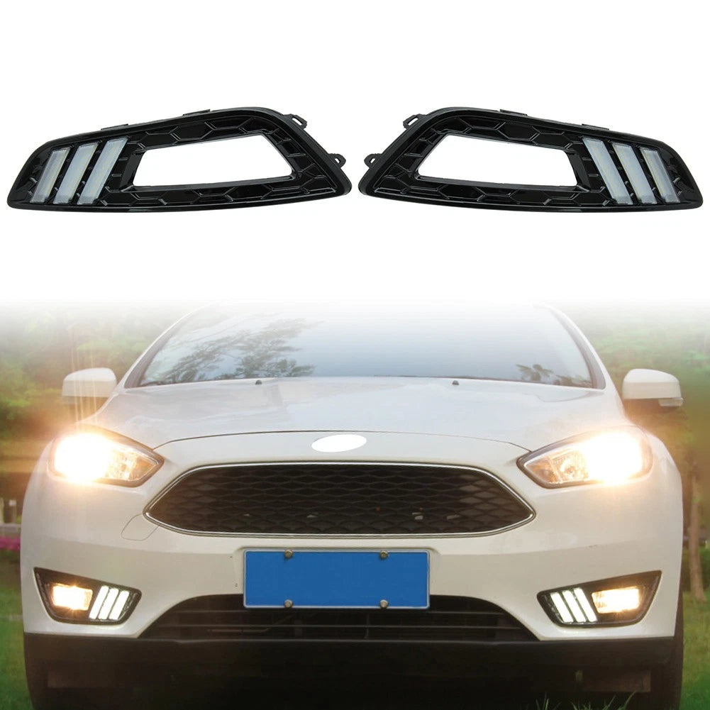 2X LED DRL for Ford Focus (2015–2016) Daytime Running Lights Yellow White