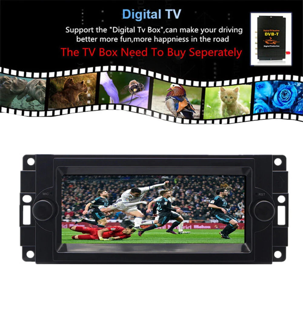 6.8" Android 13 Stereo Radio GPS Navi OBD RDS for Jeep Ram Dodge Chrysler