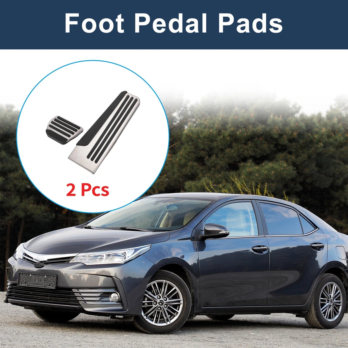 2X Foot Accelerator Pedal Covers for Infiniti G25 G35 G37 Q50 Q60 (2007–2020) Silver Tone