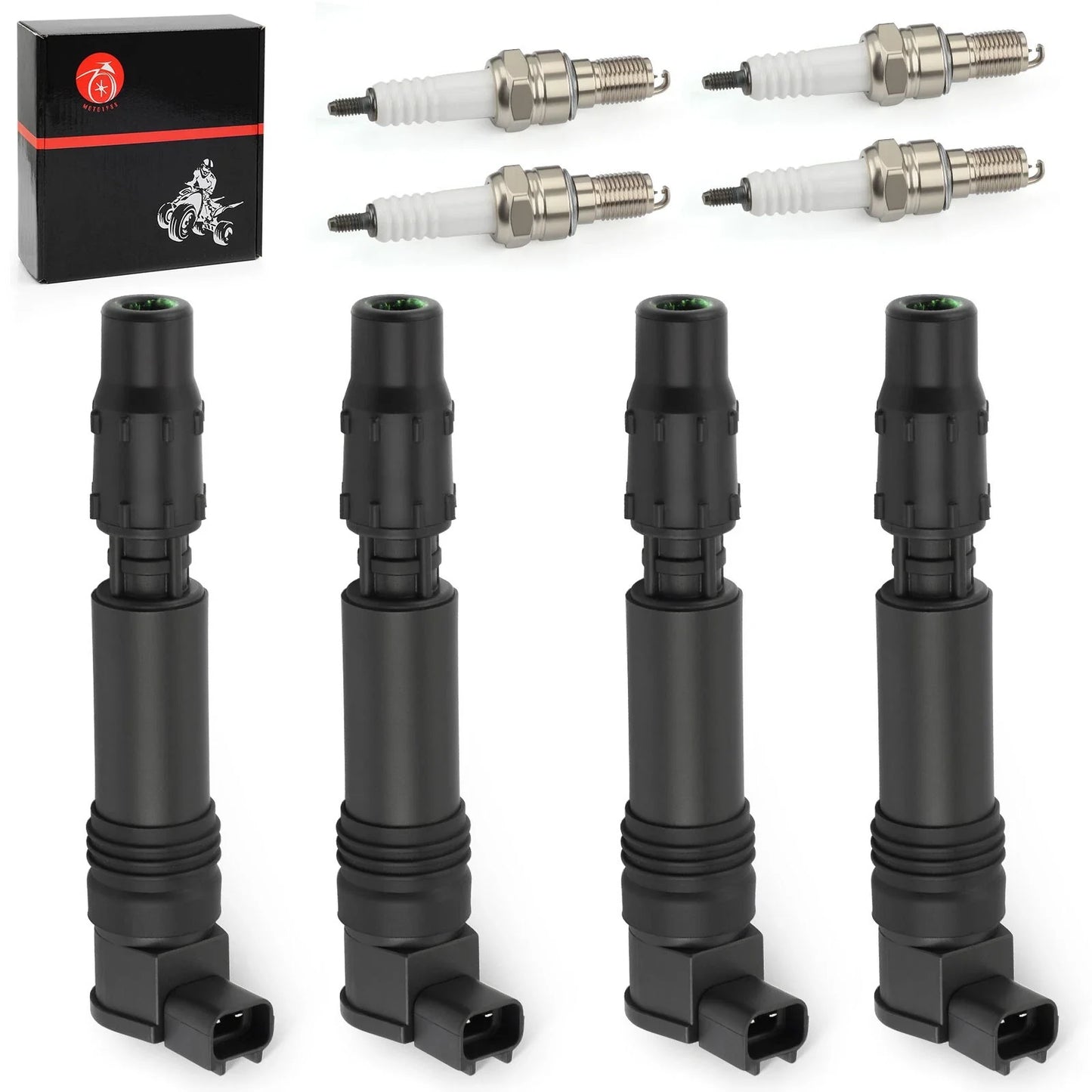 4Pcs Ignition Stick Coils w/ Iridium Spark Plug for Honda CBR600F (2002–2006)