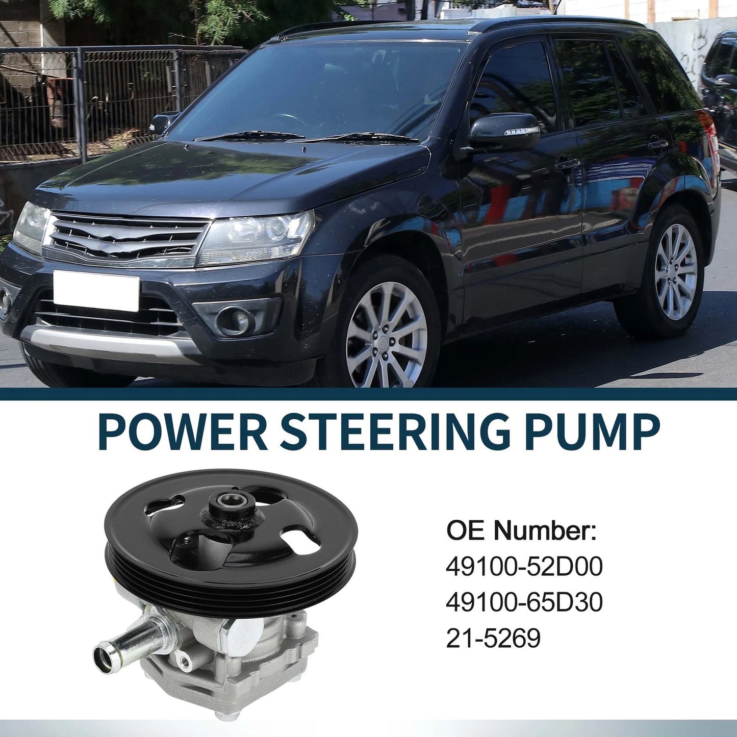 Power Steering Pump with Pulley for Chevrolet Tracker (2001–2004) No.49100-65D30