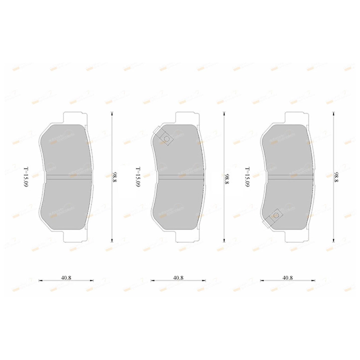 Set of Rear Disc Brake Pads for Hyundai Elantra (2006–2011)