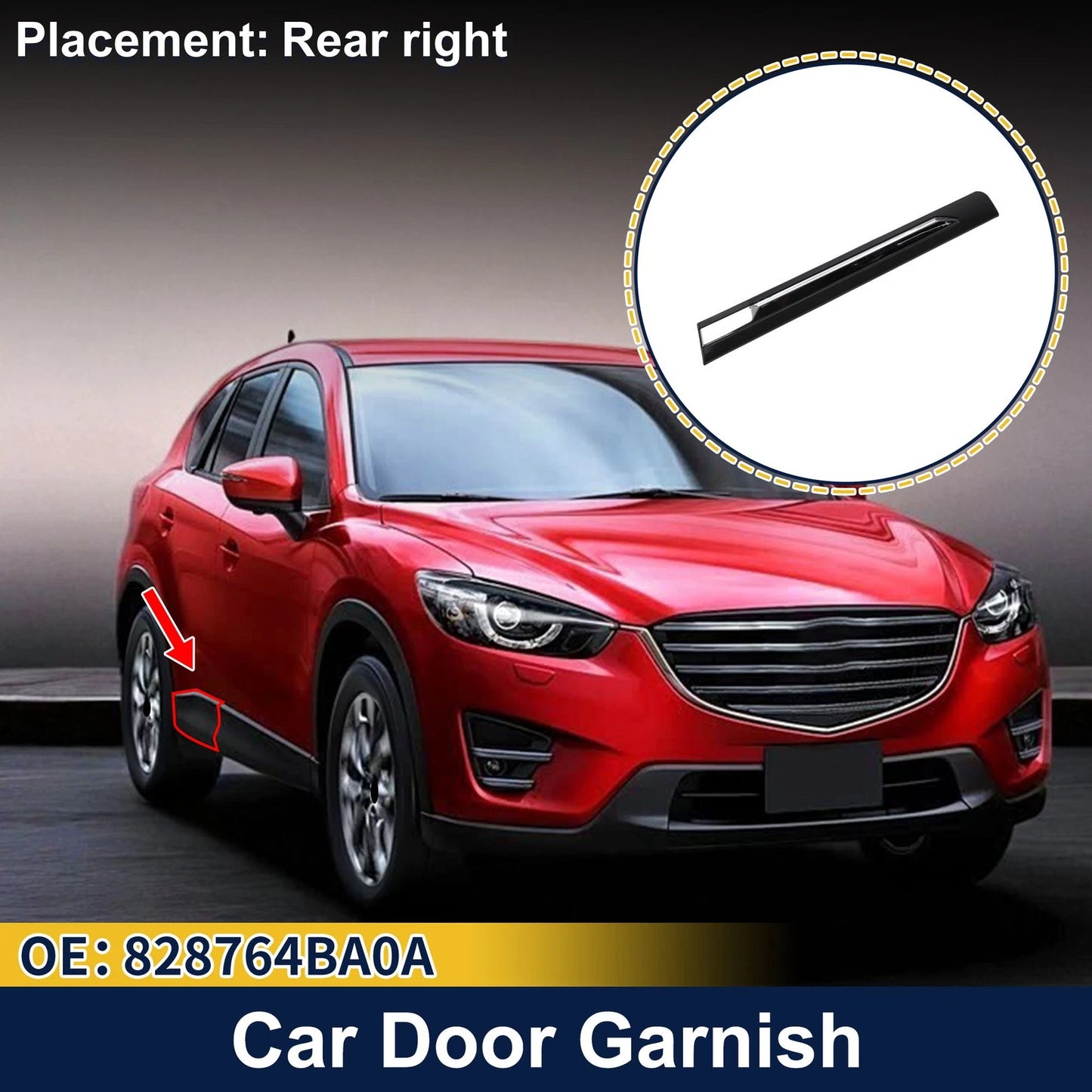 Door Side Lower Trim Rear Right No. 828764BA0A for Nissan Rogue (2017–2020)